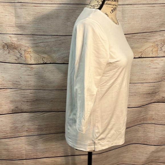 A’nue Miami Perfect Crew Long Sleeve Shirt Tee Soft Fabric Size Small White - Picture 5 of 12